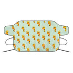 Giraffe With Glasses Pattern Print Car Windshield Snow Cover