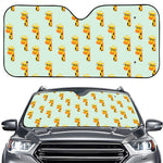 Giraffe With Glasses Pattern Print Car Windshield Sun Shade