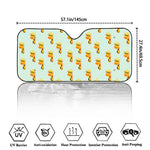 Giraffe With Glasses Pattern Print Car Windshield Sun Shade