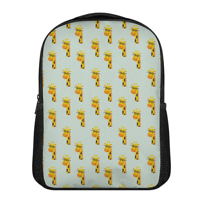 Giraffe With Glasses Pattern Print Casual Backpack