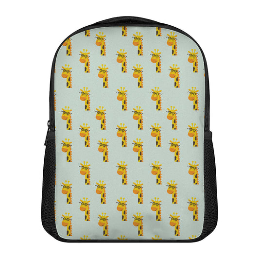 Giraffe With Glasses Pattern Print Casual Backpack