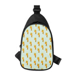 Giraffe With Glasses Pattern Print Chest Bag
