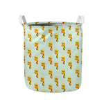 Giraffe With Glasses Pattern Print Collapsible Laundry Basket