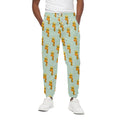 Giraffe With Glasses Pattern Print Cotton Sweatpants