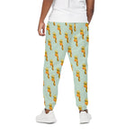 Giraffe With Glasses Pattern Print Cotton Pants