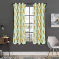 Giraffe With Glasses Pattern Print Grommet Curtain Panels