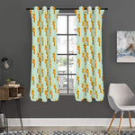 Giraffe With Glasses Pattern Print Curtain