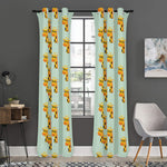 Giraffe With Glasses Pattern Print Curtain