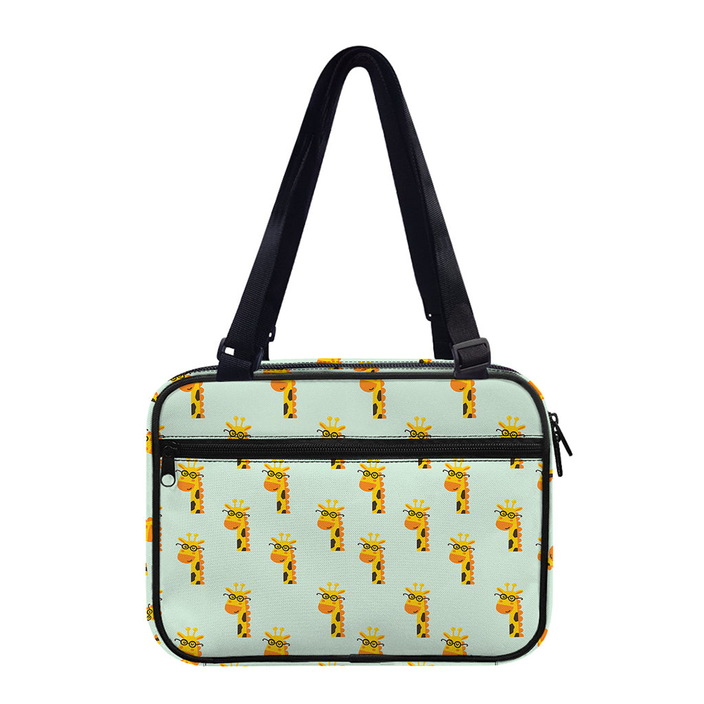 Giraffe With Glasses Pattern Print Double Strap Bible Bag