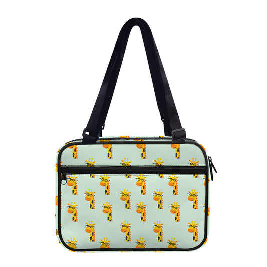 Giraffe With Glasses Pattern Print Double Strap Bible Bag