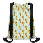 Giraffe With Glasses Pattern Print Drawstring Backpack