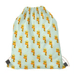 Giraffe With Glasses Pattern Print Drawstring Bag