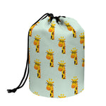 Giraffe With Glasses Pattern Print Drawstring Makeup Bag