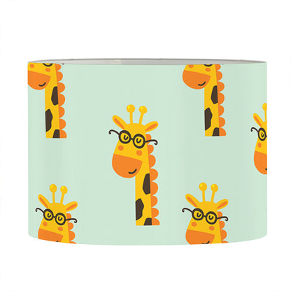 Giraffe With Glasses Pattern Print Drum Lamp Shade