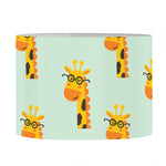 Giraffe With Glasses Pattern Print Drum Lamp Shade