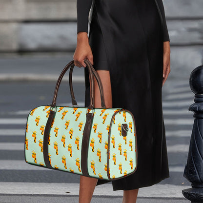 Giraffe With Glasses Pattern Print Duffle Bag