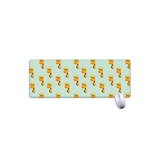 Giraffe With Glasses Pattern Print Extended Mouse Pad
