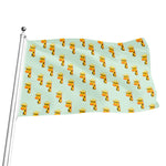 Giraffe With Glasses Pattern Print Flag