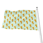 Giraffe With Glasses Pattern Print Flag