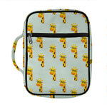 Giraffe With Glasses Pattern Print Front Pocket Bible Bag