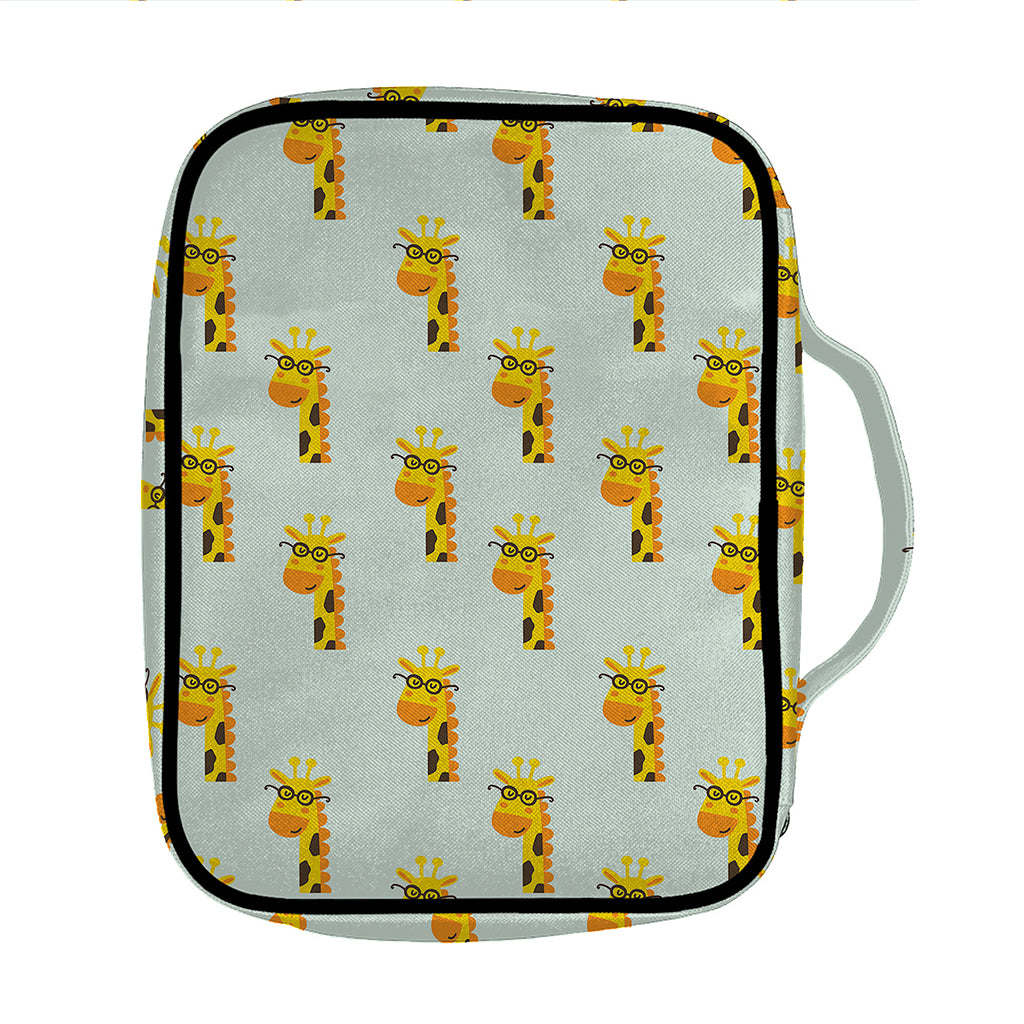 Giraffe With Glasses Pattern Print Front Pocket Bible Bag