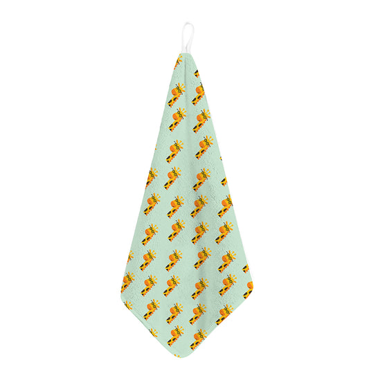 Giraffe With Glasses Pattern Print Hand Towel