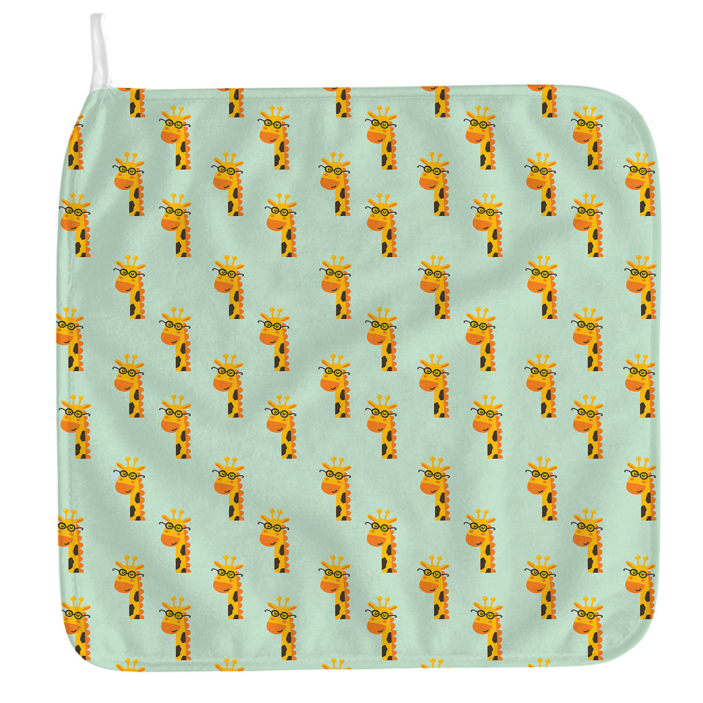 Giraffe With Glasses Pattern Print Hand Towel