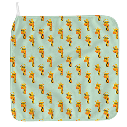 Giraffe With Glasses Pattern Print Hand Towel
