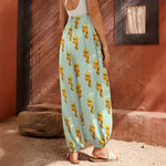 Giraffe With Glasses Pattern Print Harem Pants