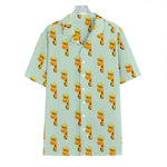 Giraffe With Glasses Pattern Print Hawaiian Shirt