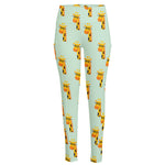 Giraffe With Glasses Pattern Print High-Waisted Pocket Leggings