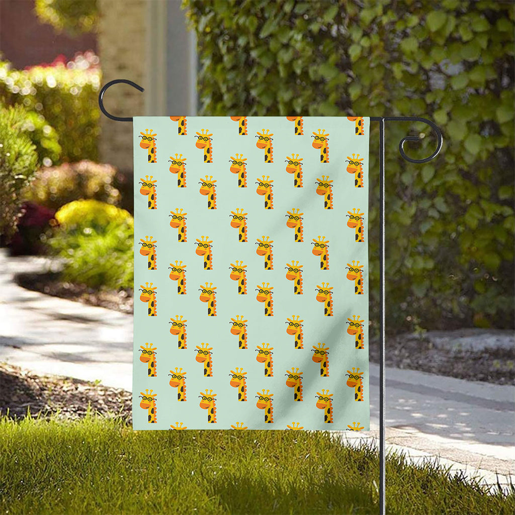 Giraffe With Glasses Pattern Print House Flag