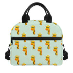 Giraffe With Glasses Pattern Print Insulated Lunch Bag