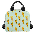 Giraffe With Glasses Pattern Print Insulated Lunch Bag