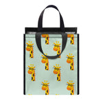 Giraffe With Glasses Pattern Print Insulated Lunch Tote