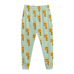Giraffe With Glasses Pattern Print Jogger Pants