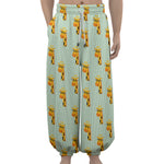 Giraffe With Glasses Pattern Print Lantern Pants