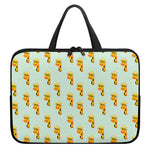 Giraffe With Glasses Pattern Print Laptop Sleeve With Handle