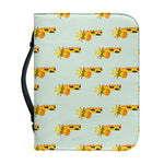 Giraffe With Glasses Pattern Print Leather Bible Cover