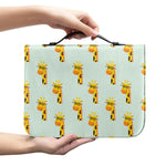 Giraffe With Glasses Pattern Print Leather Bible Cover