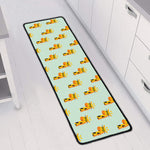 Giraffe With Glasses Pattern Print Long Kitchen Mat