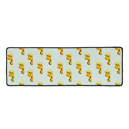 Giraffe With Glasses Pattern Print Long Kitchen Mat