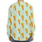 Giraffe With Glasses Pattern Print Long Sleeve Baseball Jersey
