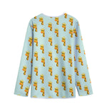 Giraffe With Glasses Pattern Print Long Sleeve Short Coat