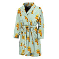 Giraffe With Glasses Pattern Print Men's Bathrobe