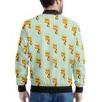 Giraffe With Glasses Pattern Print Men's Bomber Jacket