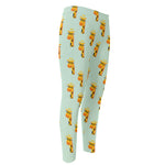 Giraffe With Glasses Pattern Print Men's Compression Pants