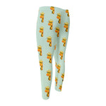 Giraffe With Glasses Pattern Print Men's Compression Pants