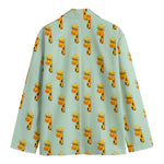 Giraffe With Glasses Pattern Print Men's Cotton Blazer