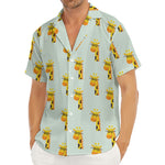 Giraffe With Glasses Pattern Print Men's Deep V-Neck Shirt
